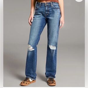 BKE Women's low rise straight stretch jeans